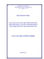 đánh giá việc thực hiện chính sách hỗ trợ chuyển đổi nghề và tạo việc làm khi thu hồi đất nông nghiệp ở huyện từ liêm, thành phố hà nội