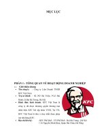Đề tài chiến lược kinh doanh của KFC