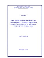 đánh giá việc thực hiện chính sách bồi thường, hỗ trợ và tái định cư khi nhà nước thu hồi đất tại một số dự án trên địa bàn huyện việt yên  tỉnh bắc giang
