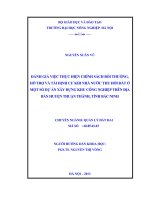 đánh giá việc thực hiện chính sách bồi thường, hỗ trợ và tái định cư khi nhà nước thu hồi đất ở một số dự án xây dựng khu công nghiệp trên địa bàn huyện thuận thành, tỉnh bắc ninh