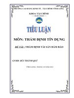 THẨM ĐỊNH TÀI SẢN ĐẢM BẢO
