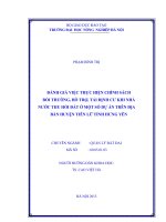 đánh giá việc thực hiện chính sách bồi thường, hỗ trợ, tái định cư khi nhà nước thu hồi đất ở một số dự án trên địa bàn huyện tiên lữ tỉnh hưng yên