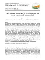 Effect of the fins configuration on natural convection heat transfer experimentally and numerically 