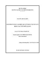 Giải pháp nâng cao hiệu quả sử dụng tài sản lưu động tại VNPT kiên giang  luận văn thạc sĩ 2015 