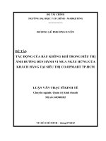 Tác động của bầu không khí trong siêu thị ảnh hưởng đến hành vi mua ngẫu hứng của khách hàng tại siêu thị CO OPMART TP HCM  luận văn thạc sĩ 2015 