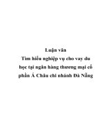 Luận vănTìm hiểu nghiệp vụ cho vay du học tại ngân hàng thương mại cổ phần Á Châu chi nhánh Đà Nẵng