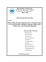 phân tích sử dụng quyền lực và quyền hạn của ông Dương Chí Dũng trong thời gian công tác tại vinaline 2005 đến 2010