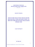 đánh giá hiện trạng tồn dư một số chỉ tiêu kim loại nặng và hóa chất bảo vệ thực vật trong đất trên địa bàn huyện thuận thành, tỉnh bắc ninh