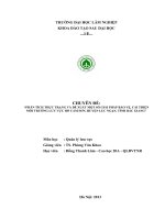 PHÂN TÍCH THỰC TRẠNG VÀ ĐỀ XUẤT MỘT SỐ GIẢI PHÁP BẢO VỆ, CẢI THIỆN MÔI TRƯỜNG LƯU VỰC HỒ CẤM SƠN, HUYỆN LỤC NGẠN, TỈNH BẮC GIANG