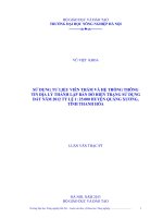 sử dụng tư liệu viễn thám và hệ thống thông tin địa lý thành lập bản đồ hiện trạng sử dụng đất năm 2012 tỷ lệ 1: 25.000 huyện quảng xương, tỉnh thanh hóa