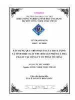 xây dựng quy trình quản lý chất lượng và tính hiệu suất thu hồi sản phẩm cá tra fillet tại công ty cổ phần tô châu