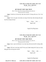 đề thi kết thúc học phần giáo dục mầm mon