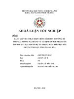 ĐÁNH GIÁ  THỰC HIỆN CHÍNH SÁCH BỒI THƯỜNG GIẢI PHÓNG MẶT BẰNG VÀ TÁI ĐỊNH CƯ KHI NHÀ NƯỚC THU HỒI ĐẤT TẠI MỘT SỐ DỰ ÁN TRỌNG ĐIỂM TRÊN ĐỊA BÀN HUYỆN VĨNH LỘC, TỈNH THANH HÓA