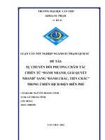 sự chuyển đổi phương châm tác chiến từ đánh nhanh, giải quyết nhanh sang đánh chắc, tiến chắc trong chiến dịch điện biên phủ