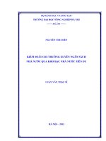 kiểm soát chi thường xuyên ngân sách nhà nước qua kho bạc nhà nước tiên du