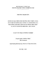 ĐÁNH GIÁ ĐẶC ĐIỂM SINH TRƯỞNG PHÁT TRIỂN, NĂNG SUẤT MỘT SỐ GIỐNG ĐẬU TƯƠNG VÀ ẢNH HƯỞNG CỦAMOLYPDEN (MO) ĐẾN GIỐNG ĐT 84 TRONG ĐIỀU KIỆN VỤ XUÂN TẠI HUYỆN HIỆP HÒA - BẮC GIANG