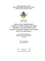 khảo sát quy trình chế biến và hiệu suất thu hồi trong quá trình chế biến cá tra fillet đông lạnh tại công ty cổ phần chế biến và xuất khẩu thủy sản cadovimex ii