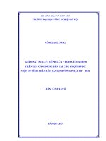 giám sát sự lưu hành của virus cúm a h5n1 trên gia cầm sống bán tại các chợ thuộc một số tỉnh phía bắc bằng phương pháp rt  pcr