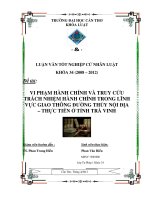 vi phạm hành chính và truy cứu trách nhiệm hành chính trong lĩnh vực giao thông đường thủy nội địa – thực tiễn ở tỉnh trà vinh