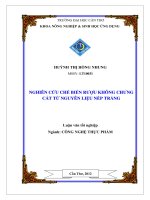 nghiên cứu chế biến rượu không chưng cất từ nguyên liệu nếp trắng