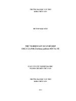 thử nghiệm sản xuất đồ hộp chả cá linh (cirrhinus jullieni) sốt sa tế