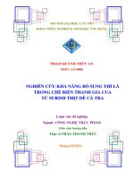 nghiên cứu khả năng bổ sung thì là trong chế biến thanh giả cua từ surimi thịt dè cá tra