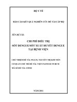 CHI PHÍ ĐIỀU TRỊ SỐT DENGUE/SỐT XUẤT HUYẾT DENGUE TẠI BỆNH VIỆN