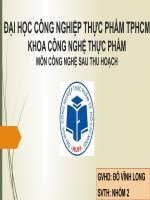 các biến đổi của nguyên liệu sau thu hoạch
