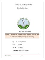 Bài tiểu luận số 3 mô tả dự án, quá trình nghiên cứu phát triển sản xuất và kinh doanh một loại thực phẩm chức năng