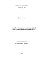 Nghiên cứu quy trình sản xuất khô cá chạch (macrognathus siamensis ) tẩm gia vị