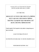 KHẢO SÁT AN TOÀN CHE CHẮN CỦA PHÒNG MÁY X-QUANG CHẨN ĐOÁN THÔNG THƯỜNG TẠI BỆNH VIỆN NHI ĐỒNG I SỬ DỤNG CHƯƠNG TRÌNH MCNP5