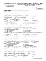 Đề thi tốt nghiệp THPT năm 2011 hệ chuẩn và nâng cao - môn tiếng Pháp (Mã đề 835)