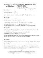 Đề thi học sinh giỏi tỉnh Long An lớp 12 vòng 2 năm 2011 - 2012 môn Toán