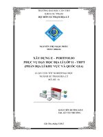 xây dựng e – portfolio phục vụ dạy học địa lí lớp 11 – thpt (phần địa lí khu vực và quốc gia)