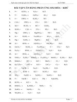 Bài tập về Phản ứng Oxi Hóa Khử