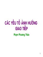 Các Yếu Tố Ảnh Hưởng Giao Tiếp – Phạm Phương Thảo