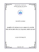 Nghiên cứu hành vi lựa chọn người tiêu dùng đối với các loại dầu nhớt xe máy 