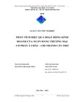 phân tích hiệu quả hoạt động kinh doanh của ngân hàng thương mại cổ phần á châu  chi nhánh cần thơ