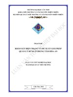 khảo sát hiện trạng và đề xuất giải pháp quản lý rừng ở trung tâm hòa an