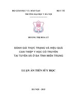 Đánh giá thực trạng và hiệu quả can thiệp Y học cổ truyền tại tuyến xã ở ba tỉnh miền Trung