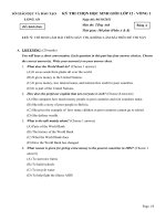 Đề thi chọn học sinh giỏi tỉnh Long An môn tiếng Anh lớp 12 - Vòng 1, bảng A (có đáp án)