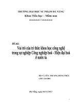 Vai trò của tri thức công nghệ trong sự nghiệp công nghiệp hóa hiện đại hóa