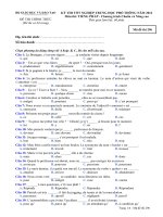 Đề thi tốt nghiệp THPT tiếng Pháp chương trình chuẩn và nâng cao (2012 - Mã đề 296)