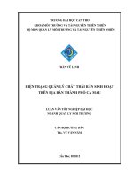 hiện trạng quản lý chất thải rắn sinh hoạt trên địa bàn thành phố cà mau