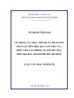 tác động của thực tiễn quản trị nguồn nhân lực đến hiệu quả làm việc của nhân viên văn phòng ngành dệt may trên địa bàn thành phố hồ chí minh