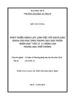 Phát triển năng lực làm việc với sách giáo khoa cho học sinh trong dạy học phần “điện học” vật lí 11 nâng cao trung học phổ thông 
