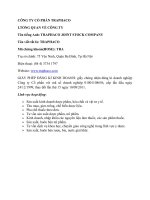 Phân tích tài chính công ty Traphaco