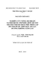 Nghiên cứu nồng độ brain natriuretic peptidw (BNP) huyết thanh ở bệnh nhân phù phổi cấp do tim được điều trị thở máy áp lực dương không xâm lấn 
