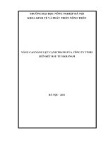 NÂNG CAO NĂNG LỰC CẠNH TRANH CỦA CÔNG TY TNHH LIÊN KẾT ĐẦU TƯ HAHANAM