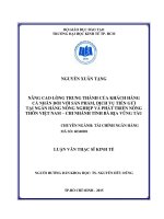 nâng cao lòng trung thành của khách hàng cá nhân đối với sản phẩm, dịch vụ tiền gửi tại ngân hàng nông nghiệp và phát triển nông thôn việt nam –chi nhánh tỉnh bà rịa vũng tàu